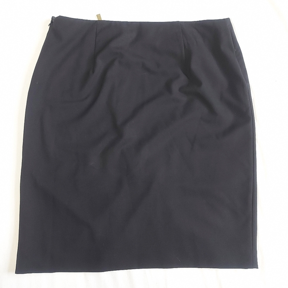 Vince Camuto Black Midi Skirt Gold Zipper, 8 - Picture 7 of 10